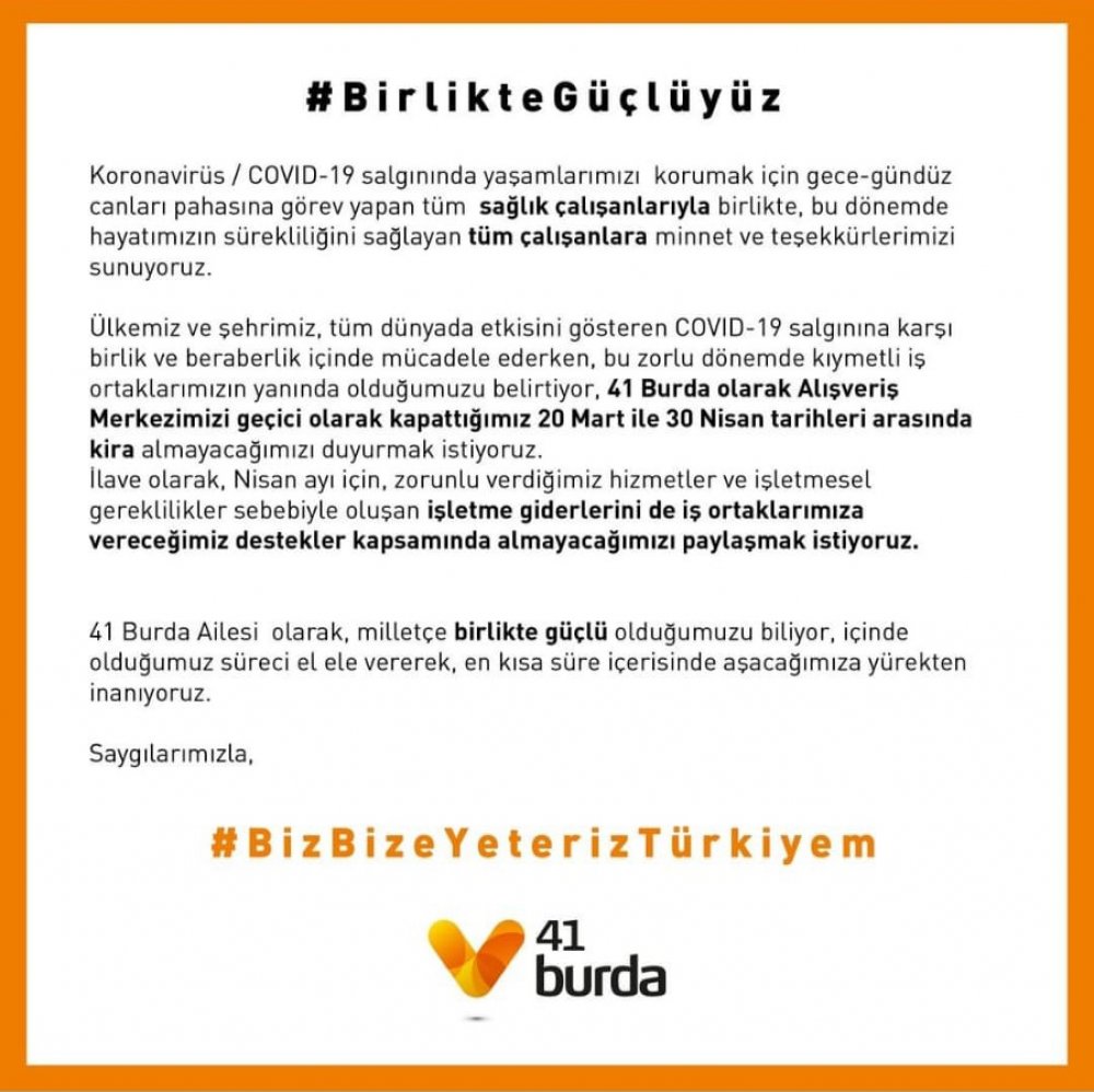 41 Burda Avm'Den Milli Beraberliğe Örnek Karar - Kocaeli Paraf Haber Sitesi