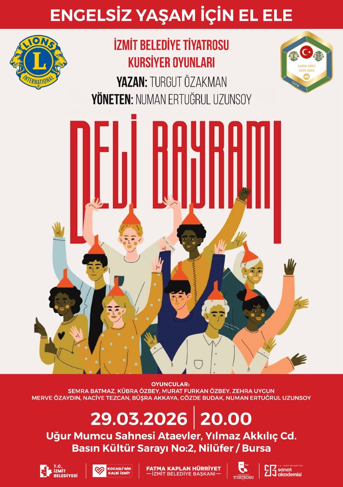 İzmit Belediye Tiyatrosu Bursa’da Dayanışma İçin Sahne Alıyor